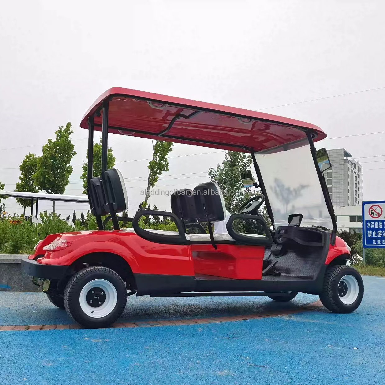 Red Color 2 4 Seater Gasoline Petrol Golf Buggy Vehicles Power Glide Golf Car 48V Electric Golf Crts Lithium Battery
